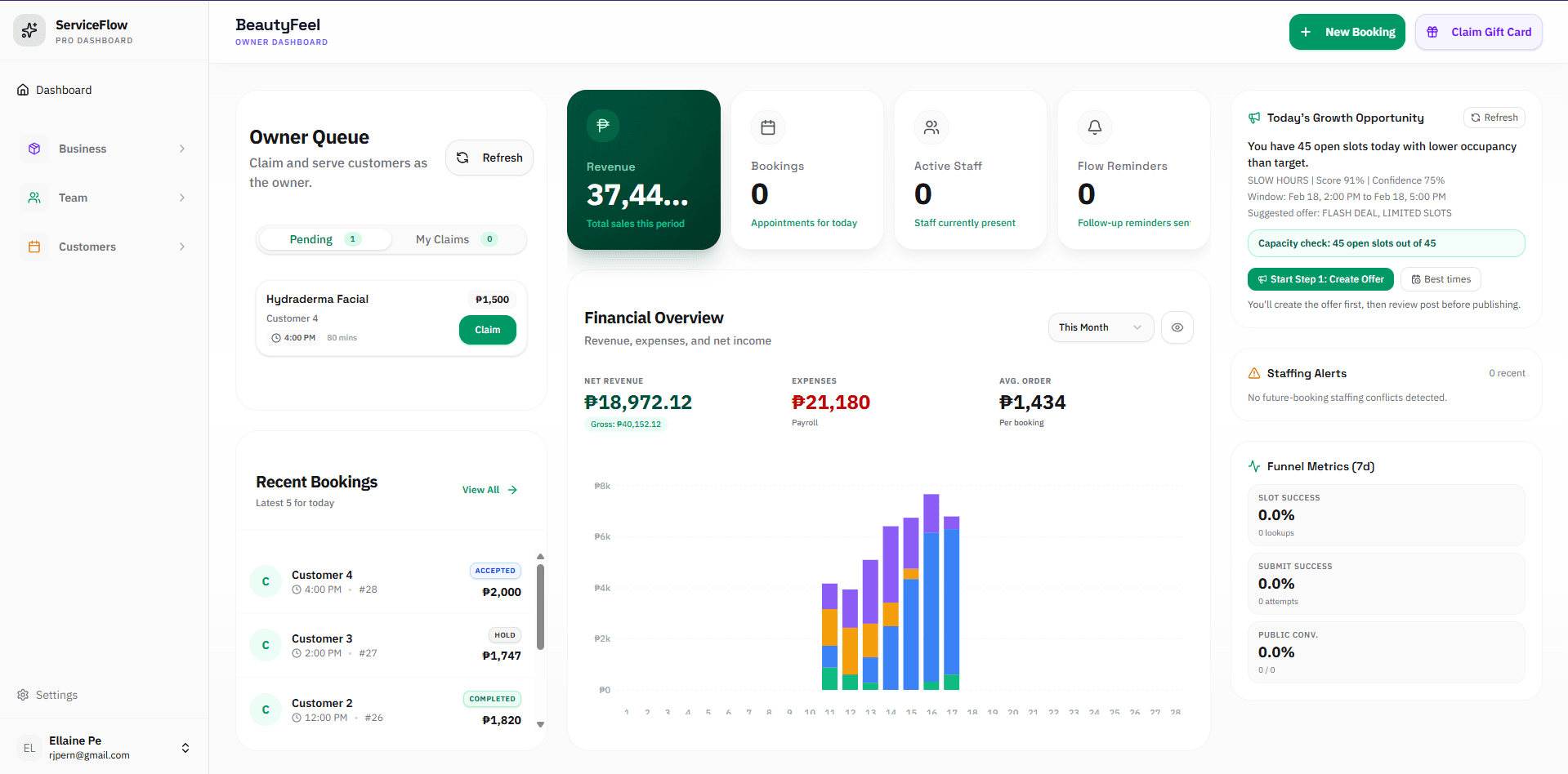 Owner Dashboard interface preview